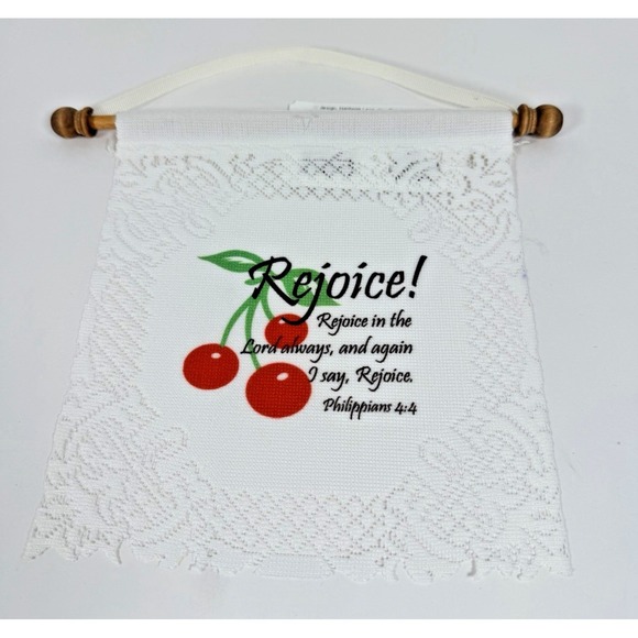 heritage lace Other - Religious Decorative Lace Wall Hanging Cherries Heritage Lace NWT! Philippians 4